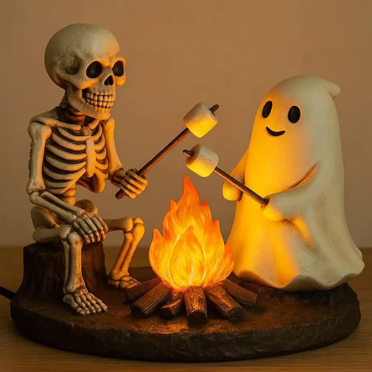 🎃Skeleton & Ghost Bonfire Night Lamp – Spooky Vibes for Your Halloween Décor!👻