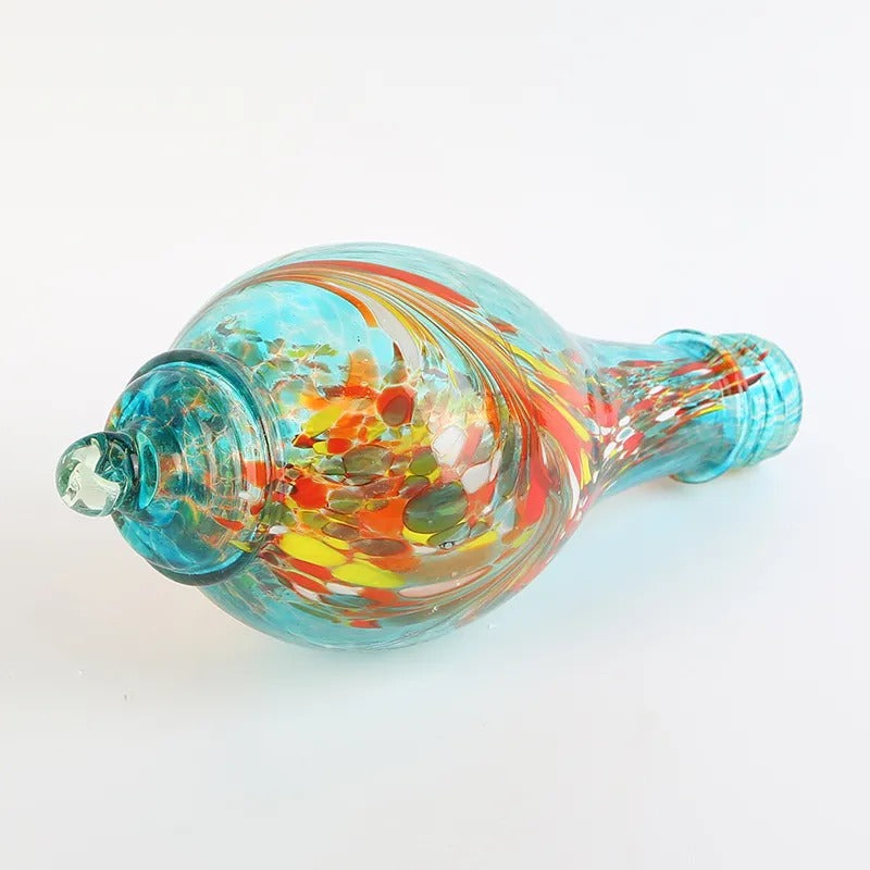 Hand Blown Glass Hummingbird Feeder - 25 Ounces