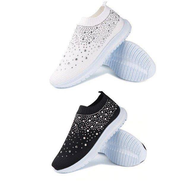 Libiyi Women's Crystal Breathable Slip-On Walking Shoes - Libiyi